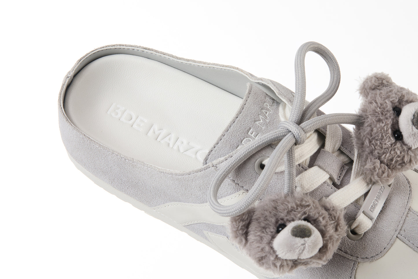 13DE MARZO Plush Bear Mules Grey - 13DE MARZO