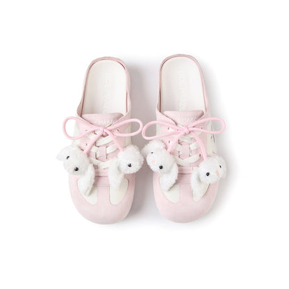 13DE MARZO Plush Bear Mules Pink - 13DE MARZO