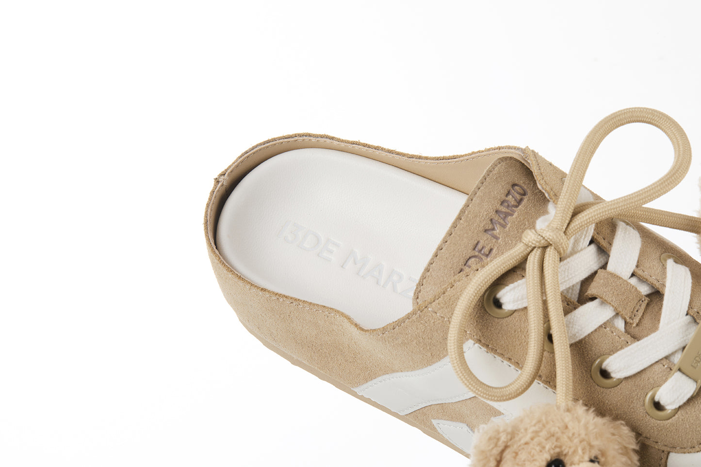 13DE MARZO Plush Bear Mules Sand - 13DE MARZO