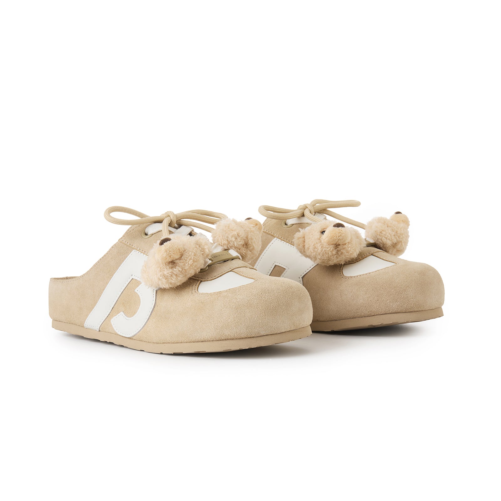 13DE MARZO Plush Bear Mules Sand - 13DE MARZO