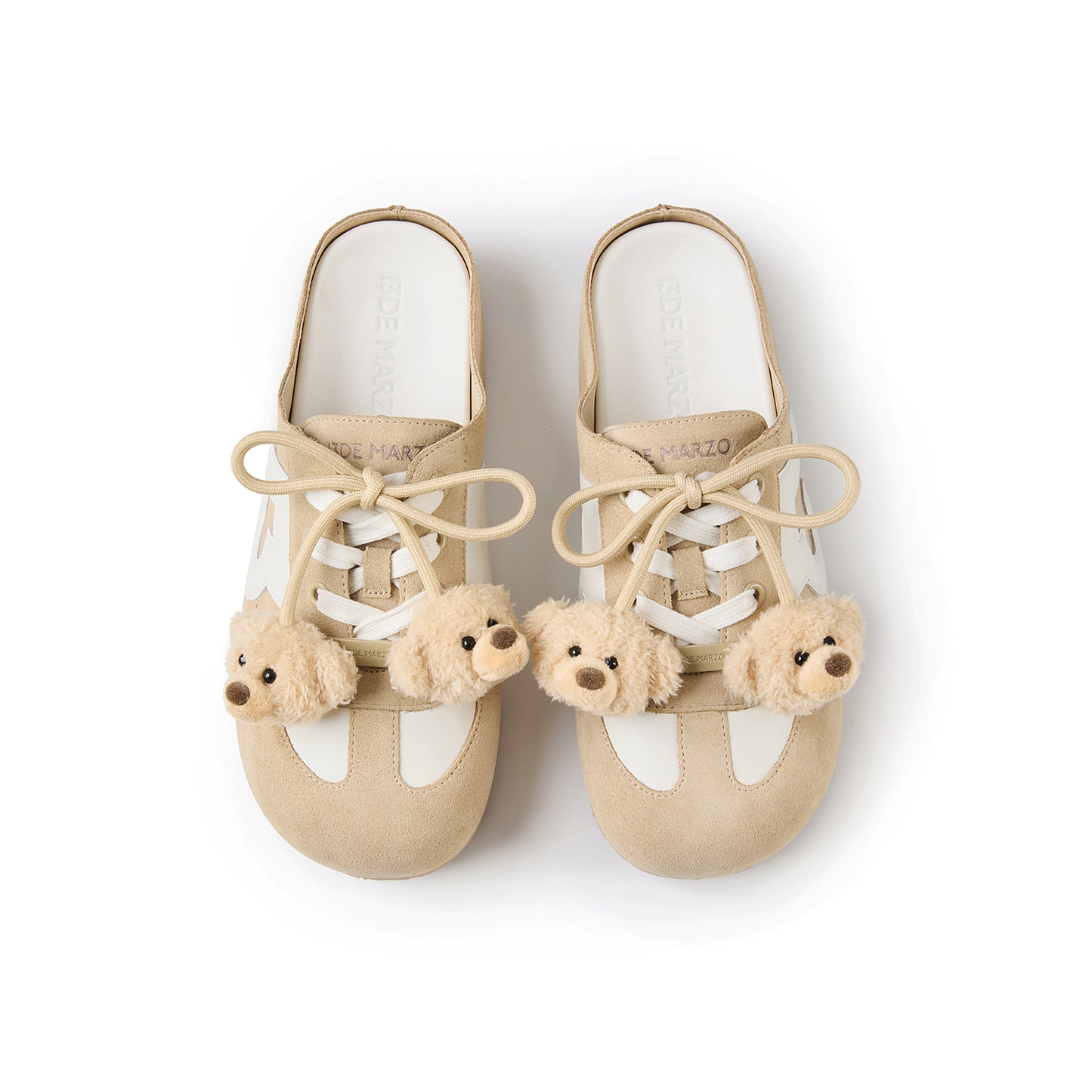 13DE MARZO Plush Bear Mules Sand - 13DE MARZO