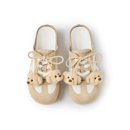 13DE MARZO Plush Bear Mules Sand - 13DE MARZO
