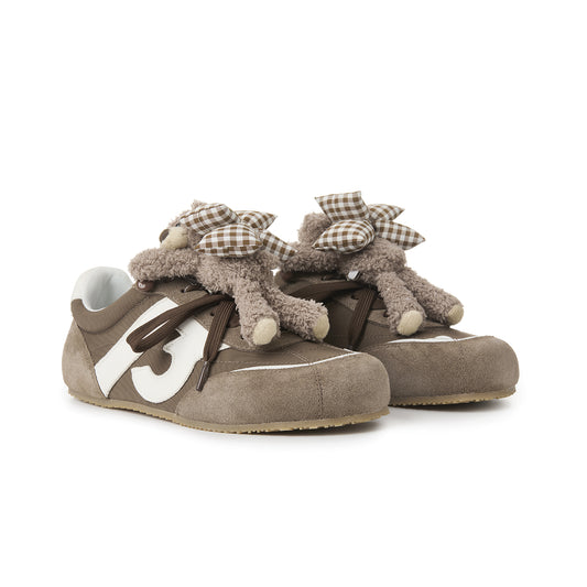 13DE MARZO Bear Plush Sneakers Brown - 13DE MARZO