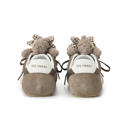13DE MARZO Bear Plush Sneakers Brown - 13DE MARZO