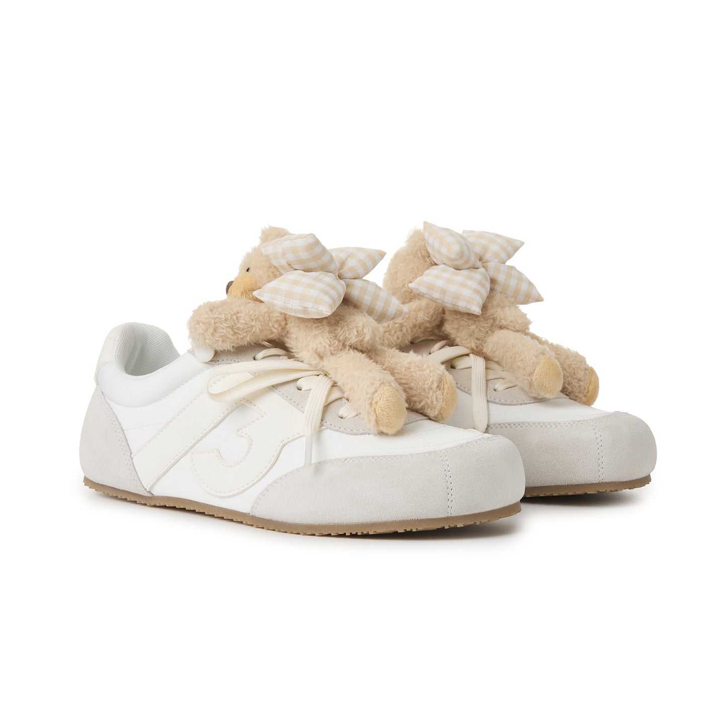 13DE MARZO Bear Plush Sneakers Beige - 13DE MARZO