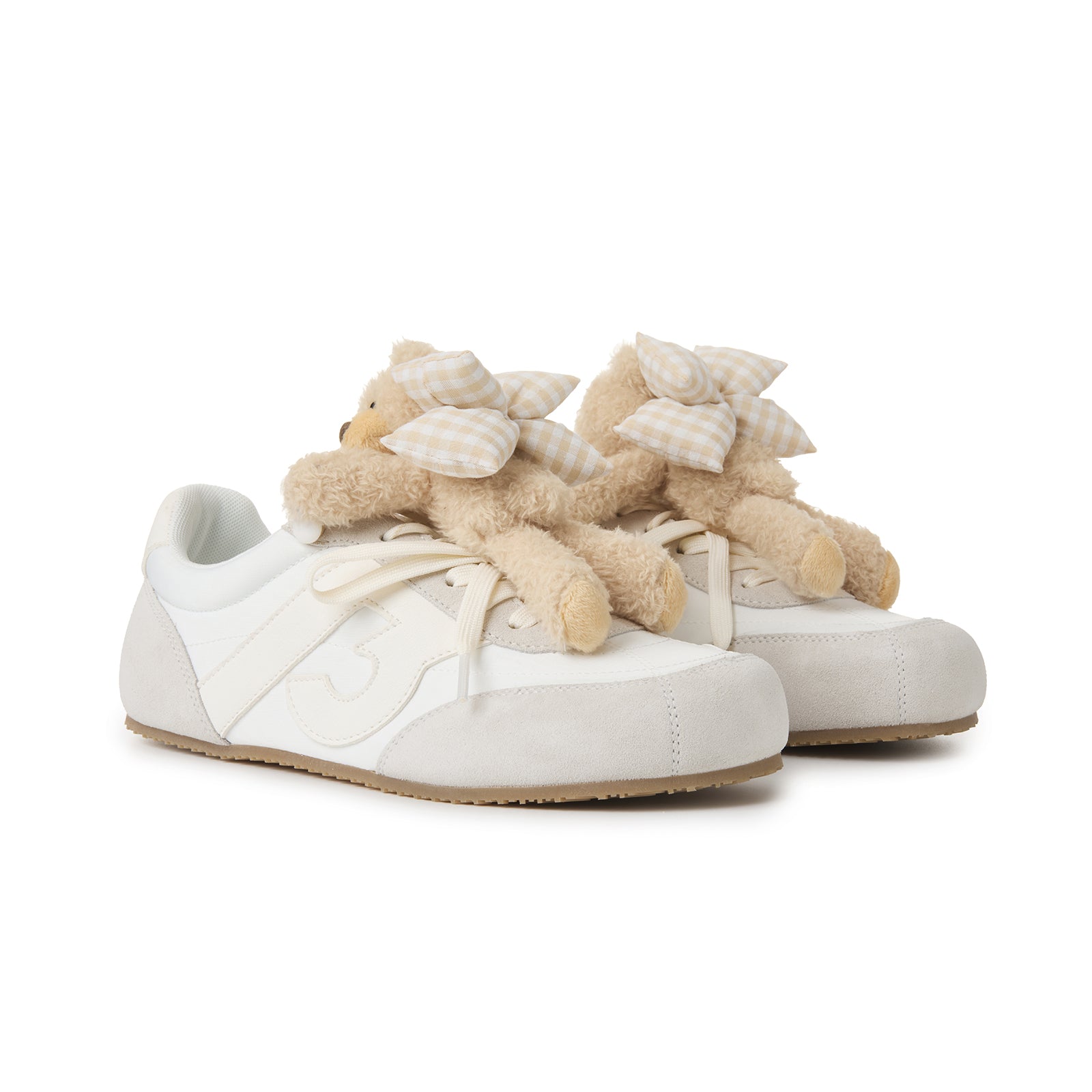 13DE MARZO Bear Plush Sneakers Beige - 13DE MARZO