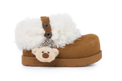 13DE MARZO Lower Fuzzy Snow Boots Khaki - 13DE MARZO