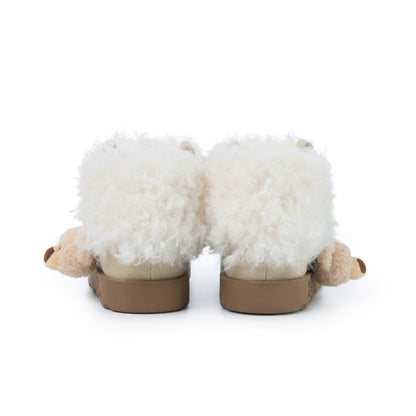 13DE MARZO Lower Fuzzy Snow Boots Beige - 13DE MARZO
