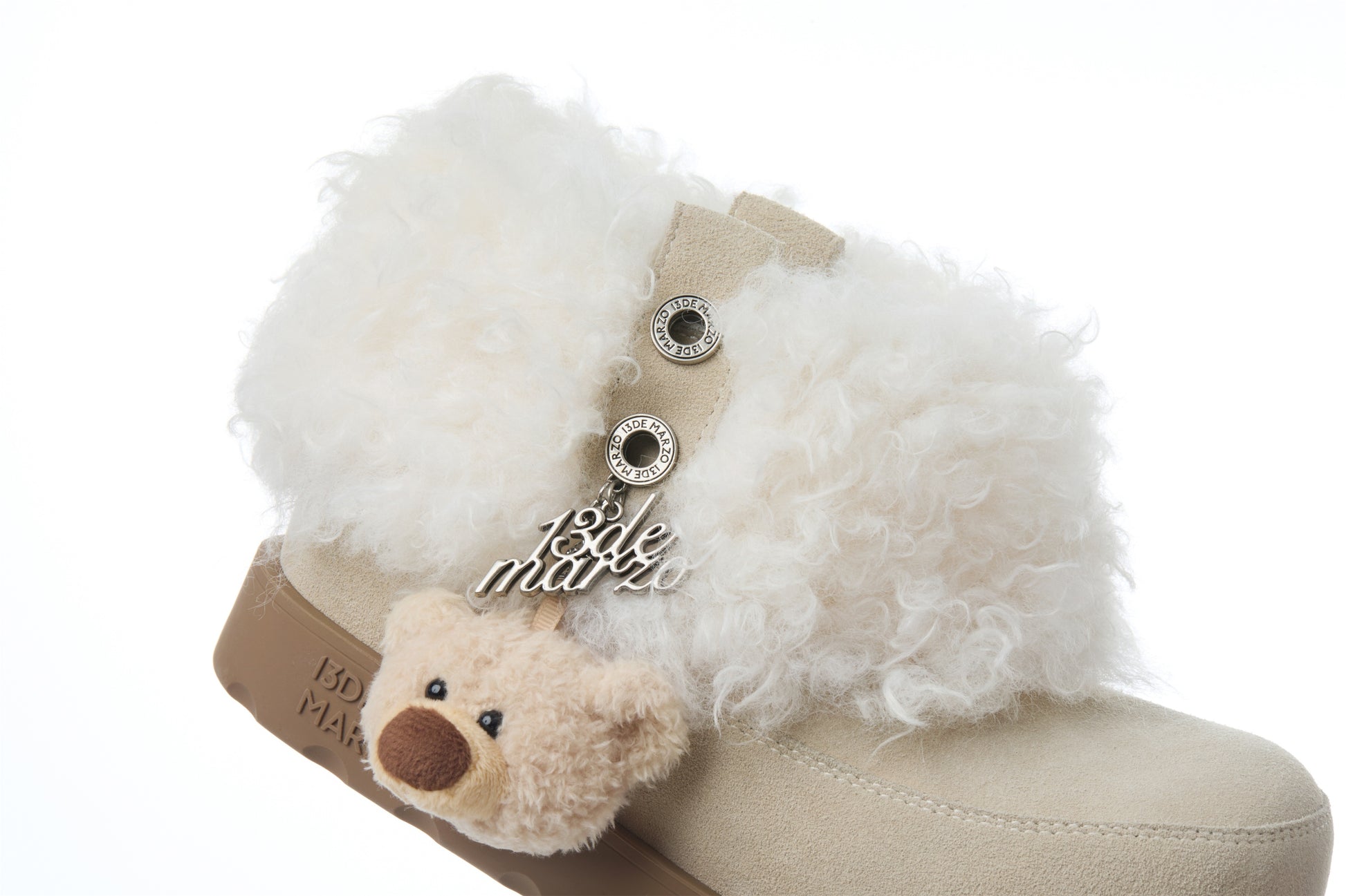 13DE MARZO Lower Fuzzy Snow Boots Beige - 13DE MARZO