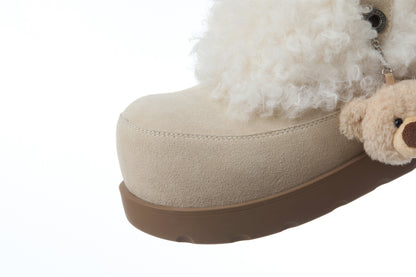 13DE MARZO Lower Fuzzy Snow Boots Beige - 13DE MARZO