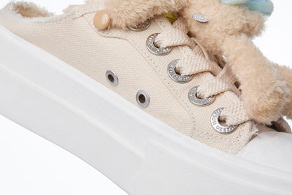 13DE MARZO Floral Butterfly Bear Backless Shoes Khaki - 13DE MARZO