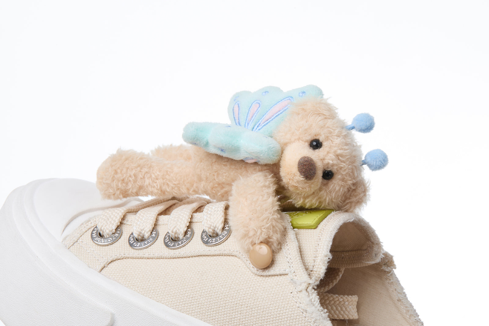 13DE MARZO Floral Butterfly Bear Backless Shoes Khaki - 13DE MARZO