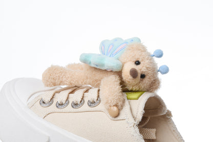 13DE MARZO Floral Butterfly Bear Backless Shoes Khaki - 13DE MARZO