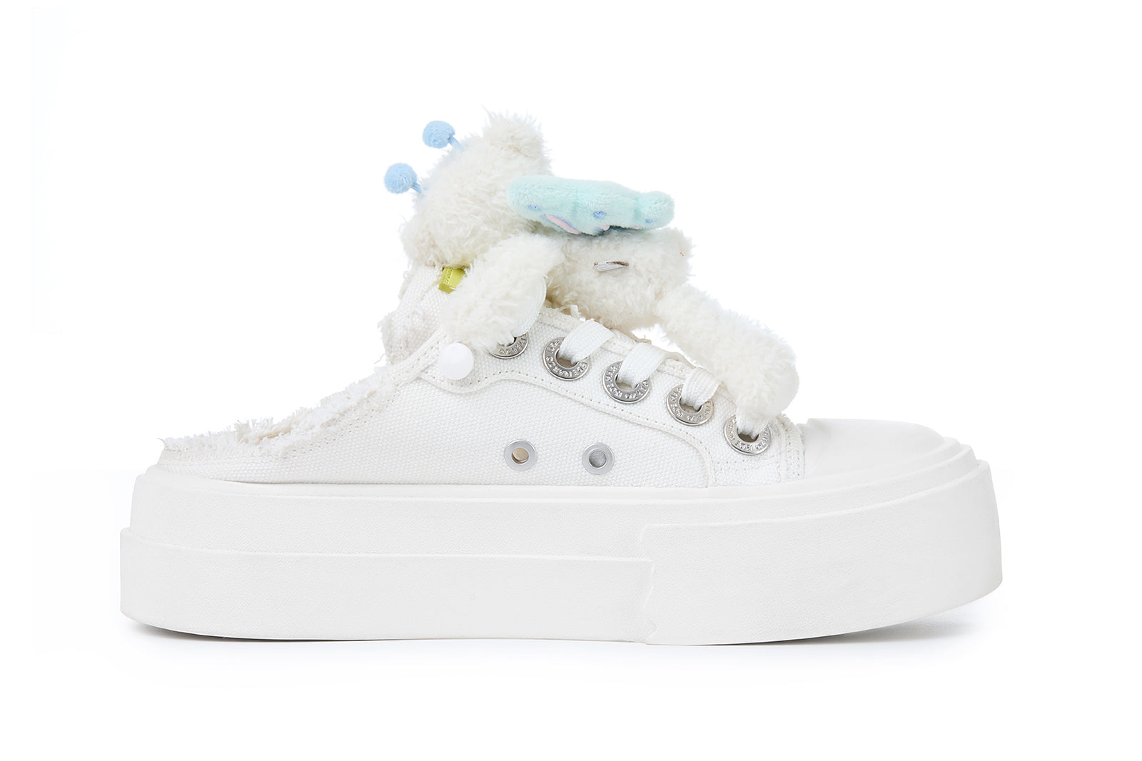 13DE MARZO Floral Butterfly Bear Backless Shoes White - 13DE MARZO