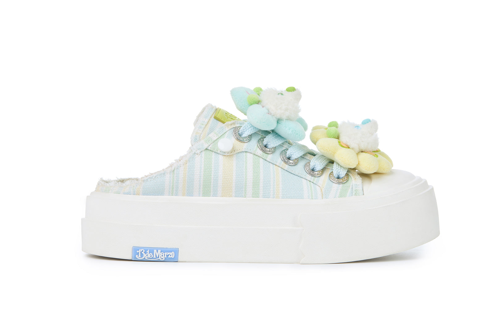 13DE MARZO Floral Butterfly Bear Backless Shoes Green - 13DE MARZO