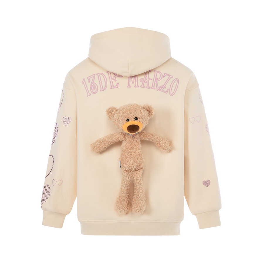 13DE MARZO Doozoo Rhinestone Heart Hoodie - 13DE MARZO