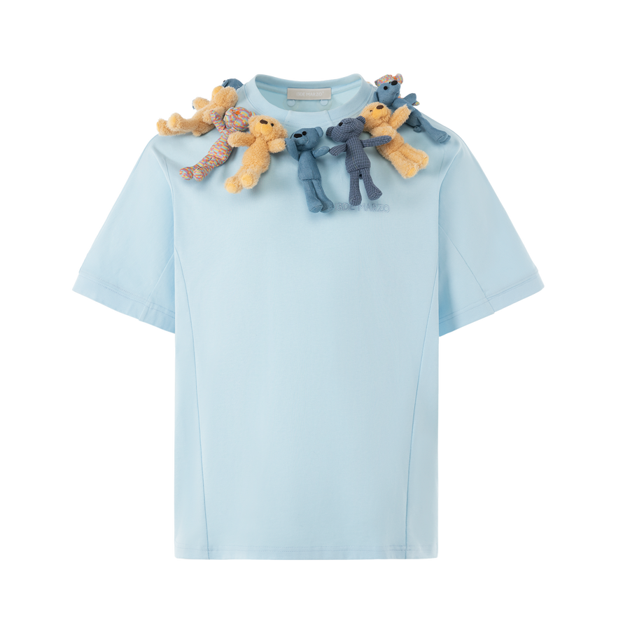 13DE MARZO Bear Around Neck T-shirt - 13DE MARZO