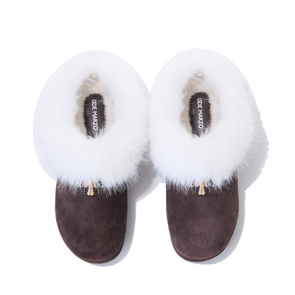 13DE MARZO Furry Birkenstock Mule Brown
