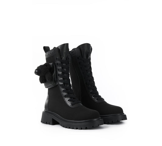 13DE MARZO Bear Cargo Boots Black