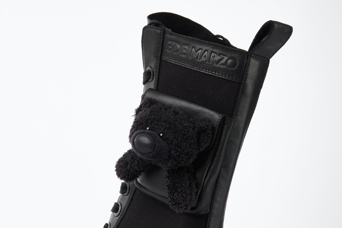 13DE MARZO Bear Cargo Boots Black