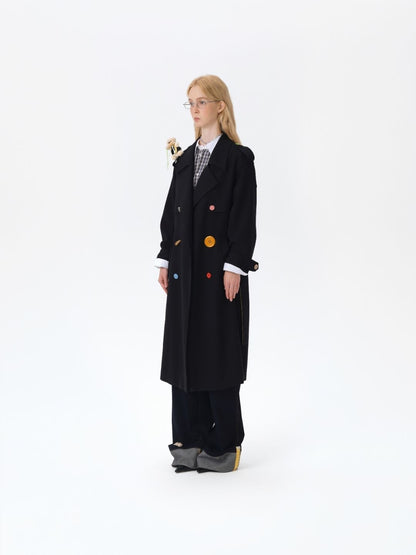 13DE MARZO Tailor Bear Ruler Trench Coat Black - 13DE MARZO