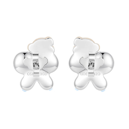 13DE MARZO Balloon Bow Bear Studs Blue