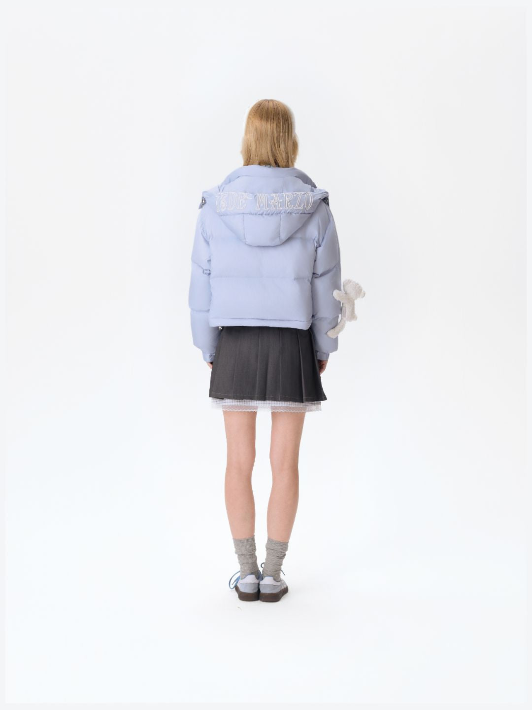 13DE MARZO Base Bear Long Down Jacket Blue - 13DE MARZO