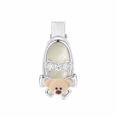 13DE MARZO Shoe Bow Bear Hair Clip Silver