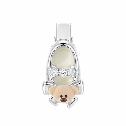 13DE MARZO Shoe Bow Bear Hair Clip Silver