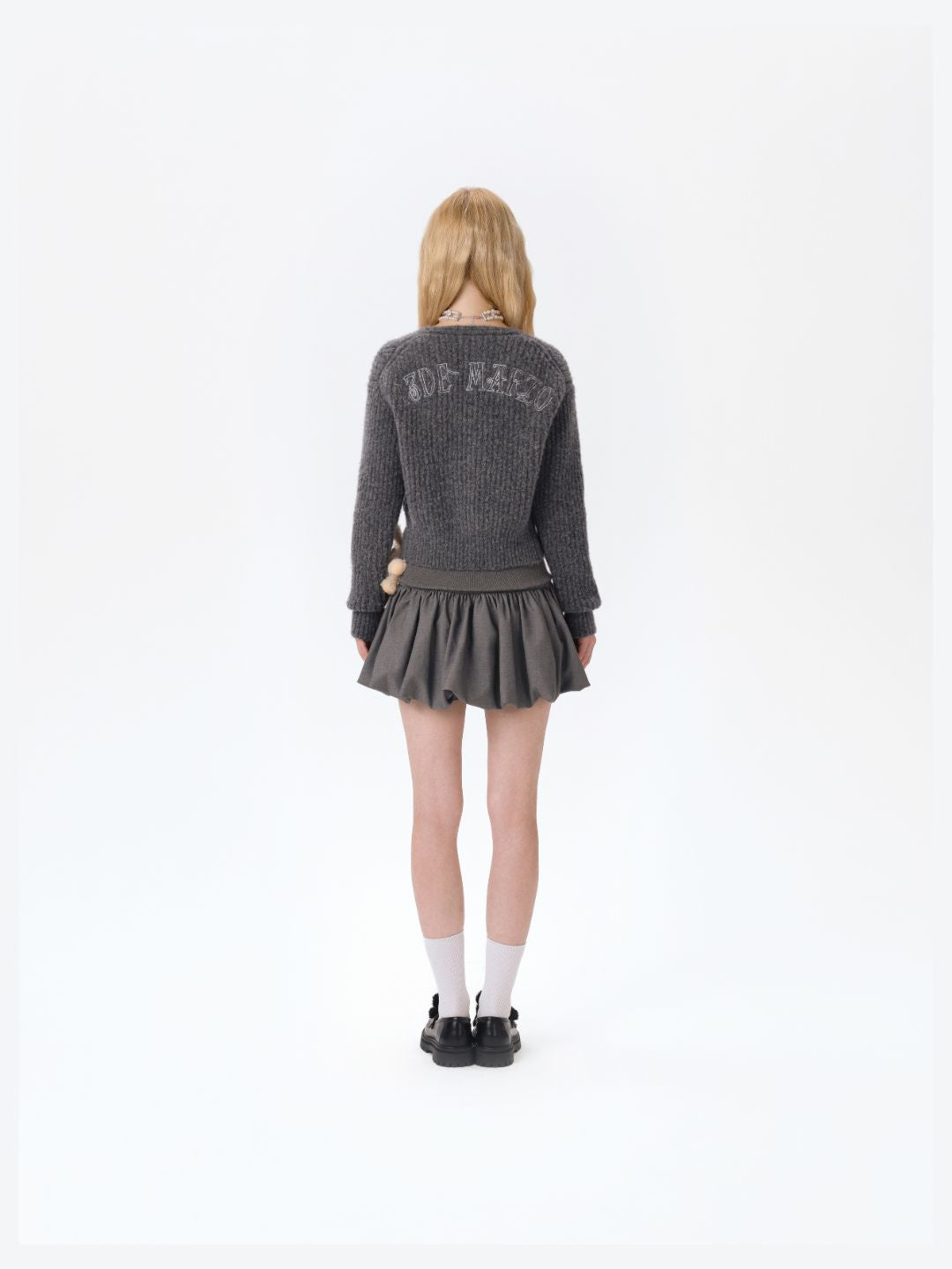 13DE MARZO Doozoo Cuddle Button Cardigan Dark Grey - 13DE MARZO