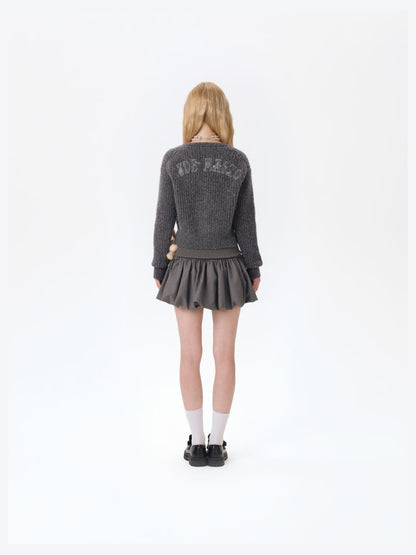 13DE MARZO Doozoo Cuddle Button Cardigan Dark Grey - 13DE MARZO