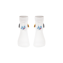 13DE MARZO Fringe Charm Mid-Calf Socks White