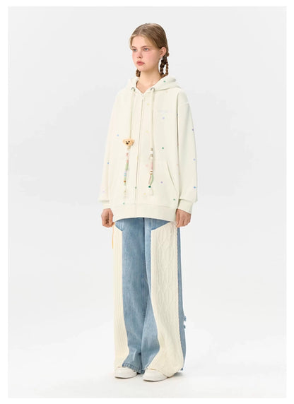 13DE MARZO Bear Colorful Dots Zip Hoodie - 13DE MARZO