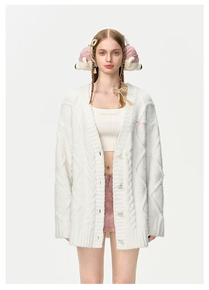 13DE MARZO Doozoo Pear Embroidery Cardigan - 13DE MARZO