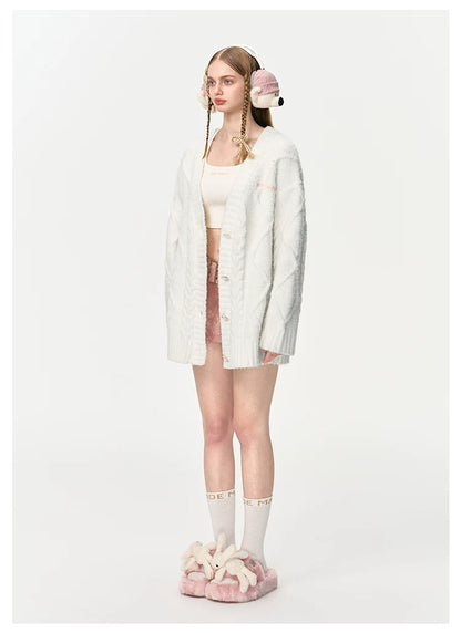 13DE MARZO Doozoo Pear Embroidery Cardigan - 13DE MARZO