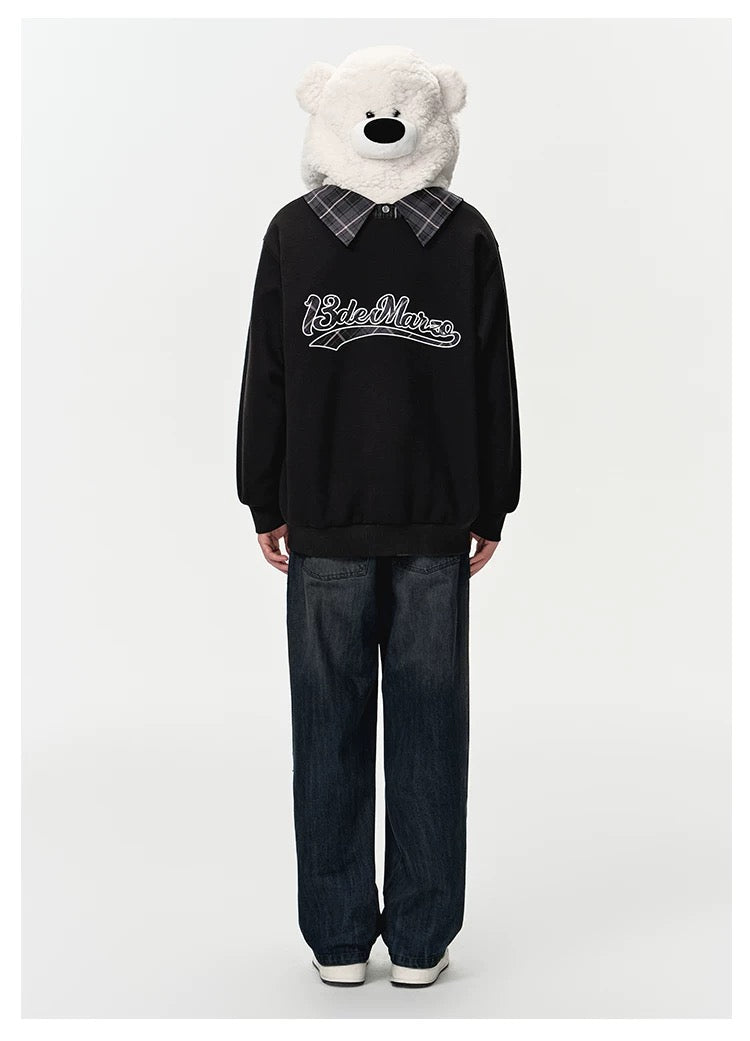 13DE MARZO Bear Zip Fuzzy Hoodie - 13DE MARZO