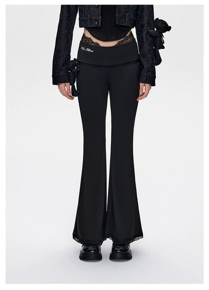 13DE MARZO Bear Lacy Flare Pants - 13DE MARZO