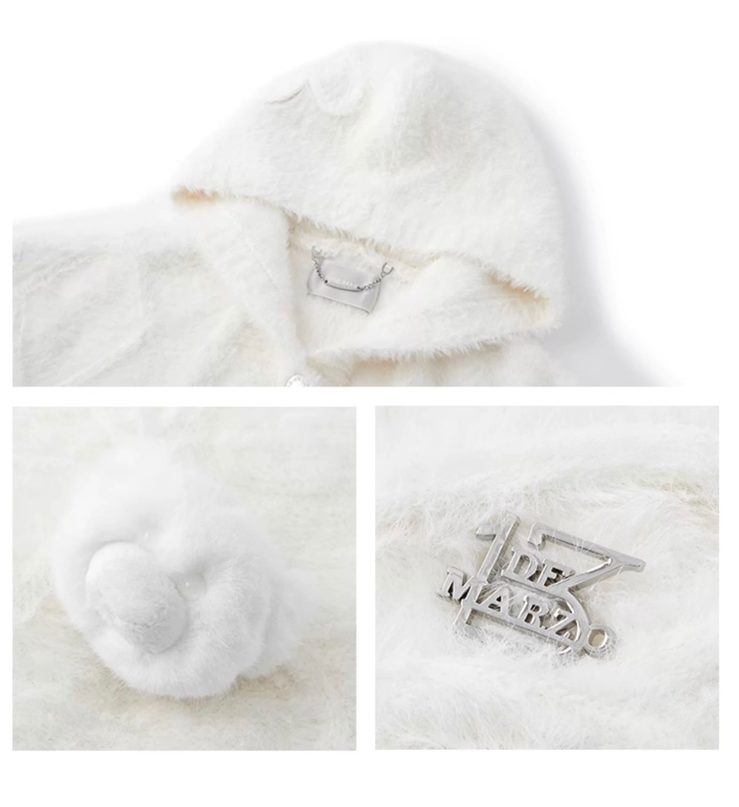 13DE MARZO Fuzzy Weave Knit Cardigan - 13DE MARZO