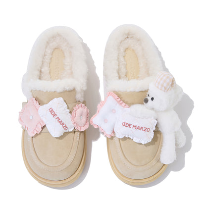 13DE MARZO Detachable Snow Boot Slipper Khaki
