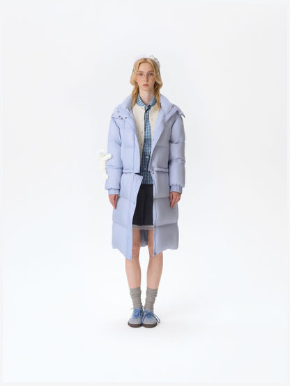 13DE MARZO Base Bear Long Down Jacket Blue - 13DE MARZO