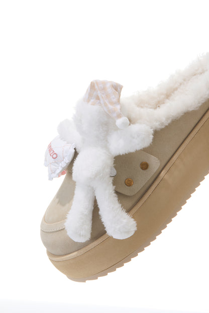 13DE MARZO Detachable Snow Boot Slipper Khaki
