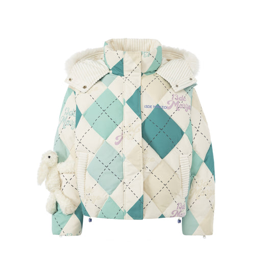 13DE MARZO Diamond Check Down Jacket