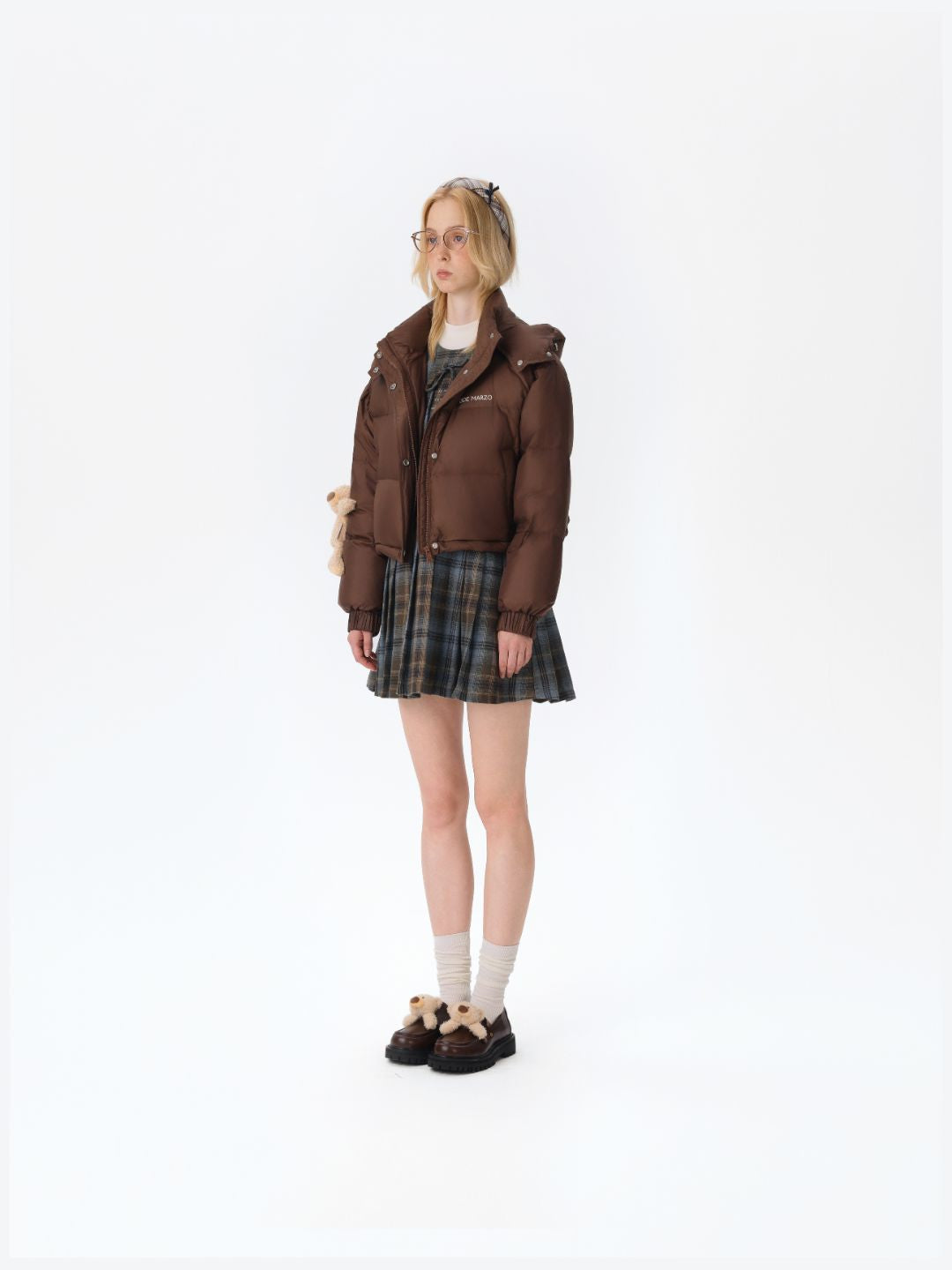 13DE MARZO Base Bear Long Down Jacket Brown - 13DE MARZO