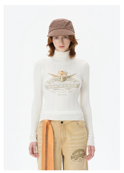 Harry Potter × 13DE MARZO Quidditch Bear High Neck Sweater - 13DE MARZO