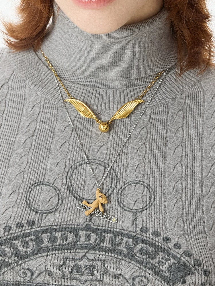 Harry Potter × 13DE MARZO Golden Snitch Bear Necklace - 13DE MARZO
