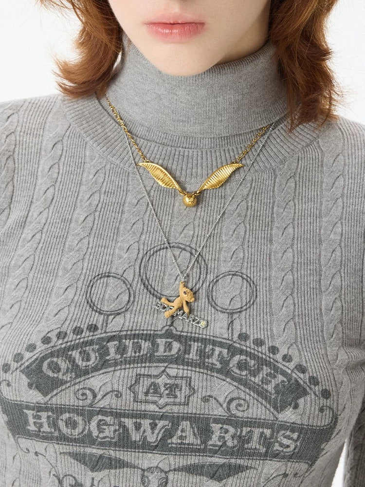 Harry Potter × 13DE MARZO Golden Snitch Bear Necklace - 13DE MARZO