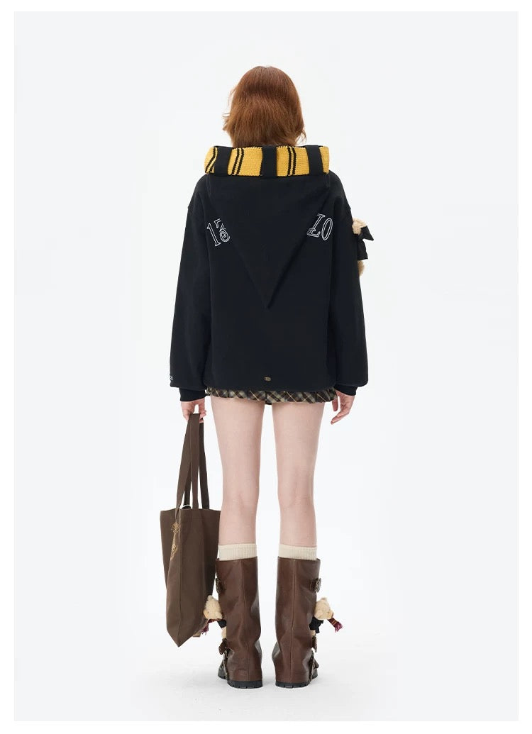 Harry Potter × 13DE MARZO Hogwarts Four Houses Bear Scarf Sweater - 13DE MARZO