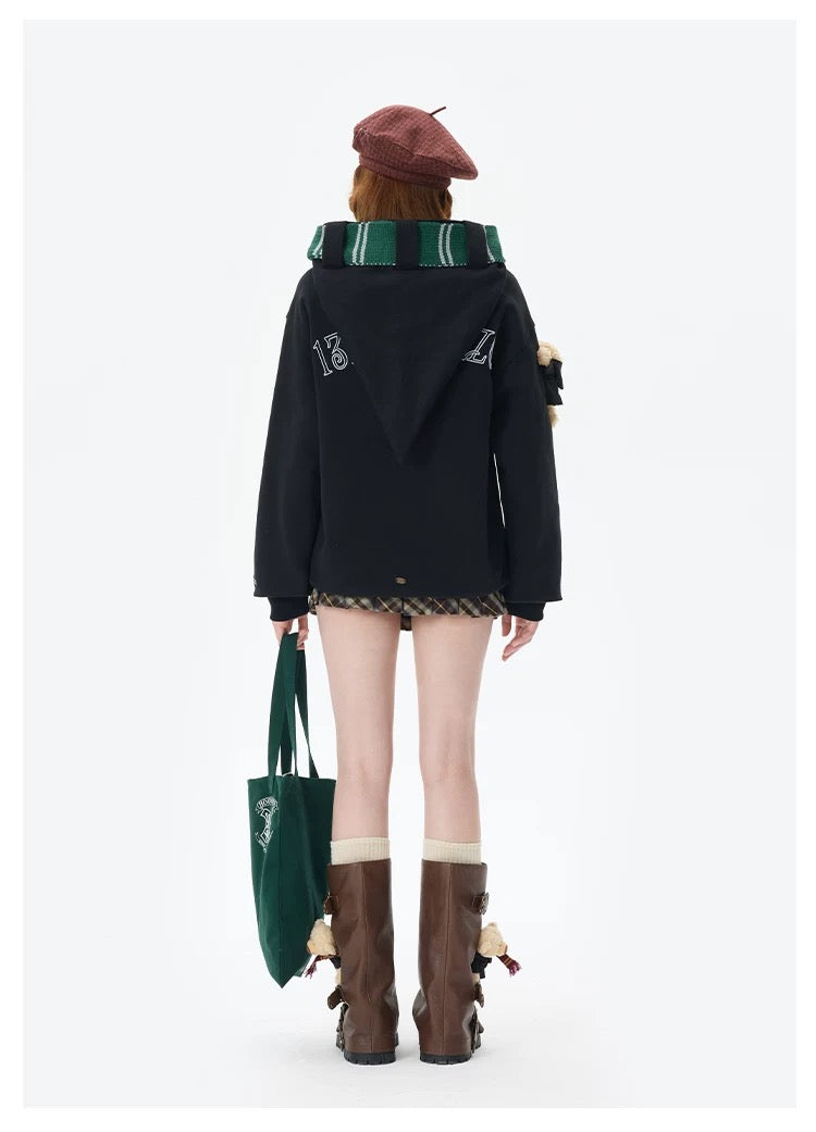 Harry Potter × 13DE MARZO Hogwarts Four Houses Bear Scarf Sweater - 13DE MARZO