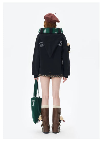 Harry Potter × 13DE MARZO Hogwarts Four Houses Bear Scarf Sweater - 13DE MARZO