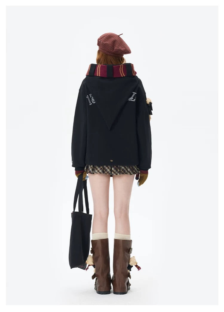 Harry Potter × 13DE MARZO Hogwarts Four Houses Bear Scarf Sweater - 13DE MARZO